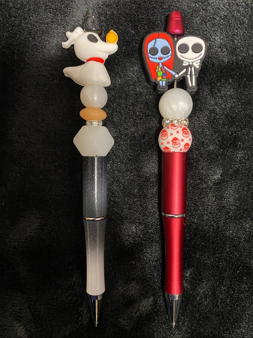 2 Nightmare before Christmas Zero Jack&Sally beadable Pens